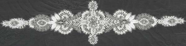 CRYSTAL BEADED MOTIF (SOLD SINGULARLY) - WHITE